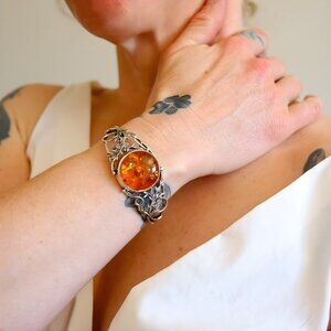 Baltic Amber Sterling Silver Bracelet